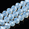 Electroplate Glass Beads Strands, Imitation Jade Beads, Pearl Luster Plated, Faceted, Rondelle, Light Blue, 4x3mm, Hole: 0.4mm, about 113~115pcs/strand, 16.14~16.34 inch(41~41.5cm)