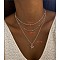 Alloy Pendant Layered Chain Necklaces for Women, Golden, Star, 17.72 inch(45cm)