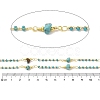 Brass Enamel & Synthetic Turquoise Link Chain CHC-A009-02G-2