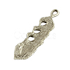 Tibetan Style Alloy Feather Pendants TIBEP-24002-AS-RS-2