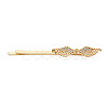 Brass Micro Pave Clear Cubic Zirconia Hair Bobby Pin Findings KK-S356-650-NF-1