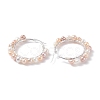Natural Pearl Wire Wrapped Beaded Hoop Earrings for Women EJEW-JE04759-03-5