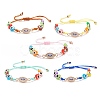 Resin Evil Eye Braided Bead Bracelet BJEW-JB08413-1