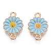 Zinc Alloy Enamel Sunflower Connector Charms ENAM-E011-01KCG-01-3