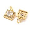 Brass Micro Pave Clear Cubic Zirconia Pendants KK-P275-32A-G-2