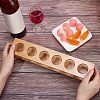 6 Round Holes Bamboo Shot Glasses Holders AJEW-WH0317-05-3