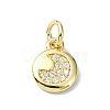 Moon Theme Brass Micro Pave Clear Cubic Zirconia Charms KK-H475-57G-09-1