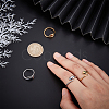   4Pcs 2 Colors 304 Stainless Steel Snake Wrap Open Cuff Ring with Rhinestone for Women RJEW-PH0001-09-3