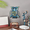 Iron & Glass Owl Wall Decorations AJEW-WH0042-68-5