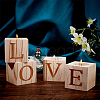 AHANDMAKER Valentine's Day Natural Wood Candle Holder AJEW-GA0002-72-4