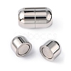 Tarnish Resistant Smooth 304 Stainless Steel Magnetic Clasps with Glue-in Ends STAS-H048-1-1