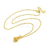 Brass Clear Cubic Zirconia Christmas Bell with Bowknot Pendant Necklaces NJEW-G148-01G-2