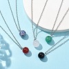 Round Gemstone Pendant Necklaces NJEW-JN04718-01-2