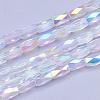 Electroplate Transparent Glass Beads Strands EGLA-E048-C01-1