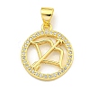 Brass Micro Pave Cubic Zirconia Pendants KK-K354-03G-04-1