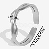 304 Stainless Steel Fashion Geometric Cuff Open Ring for Women SV1199-1-1