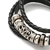 Braided PU Leather & Waxed Cords Triple Layer Multi-strand Bracelets BJEW-P329-08A-P-2