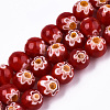 Handmade Millefiori Glass Beads Strands LK-T001-10B-1