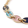 Golden Plated Brass Enamel Chain Bracelets BJEW-JB05881-3