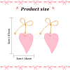 ANATTASOUL 5 Pairs 5 Colors  Alloy Bowknot with Heart Dangle Stud Earrings EJEW-AN0003-59-2