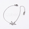 Bird 304 Stainless Steel Link Bracelets BJEW-M182-30P-1