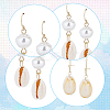 ANATTASOUL 3 Pairs 3 Style Narural Shell Dangle Earrings EJEW-AN0001-70-3