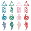 BENECREAT 64Pcs 16 Style 430 Stainless Steel Filigree Pendants STAS-BC0003-75-1