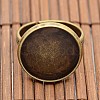 Vintage Brass Ring Components and Clear Glass Cabochons DIY-X0199-AB-NF-3