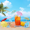 CRASPIRE 2 Bags 2 Styles Umbrella Bamboo & PET Plastic Toothpick Decorations AJEW-CP0007-29-3