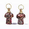 Assembled Synthetic Bronzite and Imperial Jasper Openable Perfume Bottle Pendants G-S366-057C-2