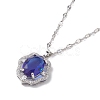 Brass Micro Pave Cubic Zirconia Pendant Necklaces NJEW-C039-06P-2