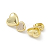 Heart Rack Plating Brass Cubic Zirconia Stud Earrings for Women EJEW-K245-14G-2