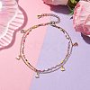 304 Stainless Steel Enamel Link Chains Anklets AJEW-AN00589-03-2