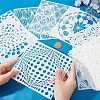 16Pcs 16 Styles Mandala Flower PET Plastic Hollow Out Drawing Painting Stencils Templates DIY-WH0045-45-3