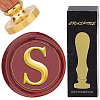 Brass Wax Seal Stamp with Rosewood Handle AJEW-WH0412-0314-1
