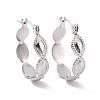 Non-Tarnish 304 Stainless Steel Oval Wrap Hoop Earrings for Women EJEW-G293-29P-1