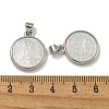 Rack Plating Brass Pave Natural White Shell Pendants KK-U025-11P-03-3