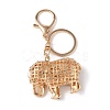 Elephant Zinc Alloy Enamel with Rhinestone Pendant Keychain KEYC-G061-01A-2