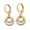 Real 18K Gold Plated Brass Dangle Leverback Earrings EJEW-A033-28G-1