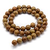 Natural Wood Lace Stone Beads Strands G-G763-05-4mm-2