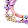 Handmade Polymer Clay Heishi Beads Stretch Bracelets Set BJEW-JB07349-02-6