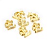 Golden Plated Alloy Letter Pendants X-PALLOY-J718-01G-E-2