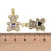 Brass Micro Pave Cubic Zirconia Pendants KK-P266-16G-3