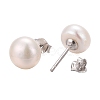 Pearl Ball Stud Earrings EJEW-Q701-01B-3