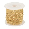 Brass Cube Beaded Link Chains CHC-M025-63G-3