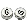 Silver Color Plated Acrylic Horizontal Hole Letter Beads X-MACR-PB43C9070-G-1