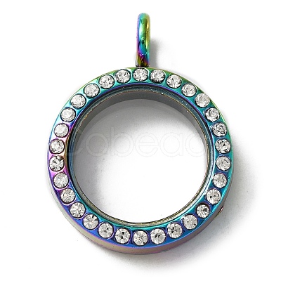 Alloy Crystal Rhinestone Locket Pendants FIND-WH0061-50A-M-1