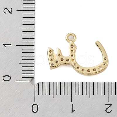 Rack Plating Brass Micro Pave Clear Cubic Zirconia Pendants KK-A224-03E-G-1