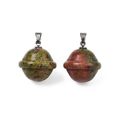 Natural Unakite Pendants PORC-T132-053M-1