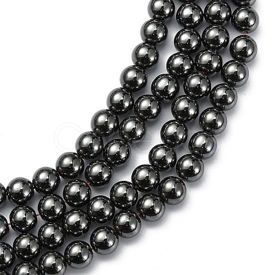 Non-Magnetic Synthetic Hematite Beads Strands X-G-H1624-8mm-2-1